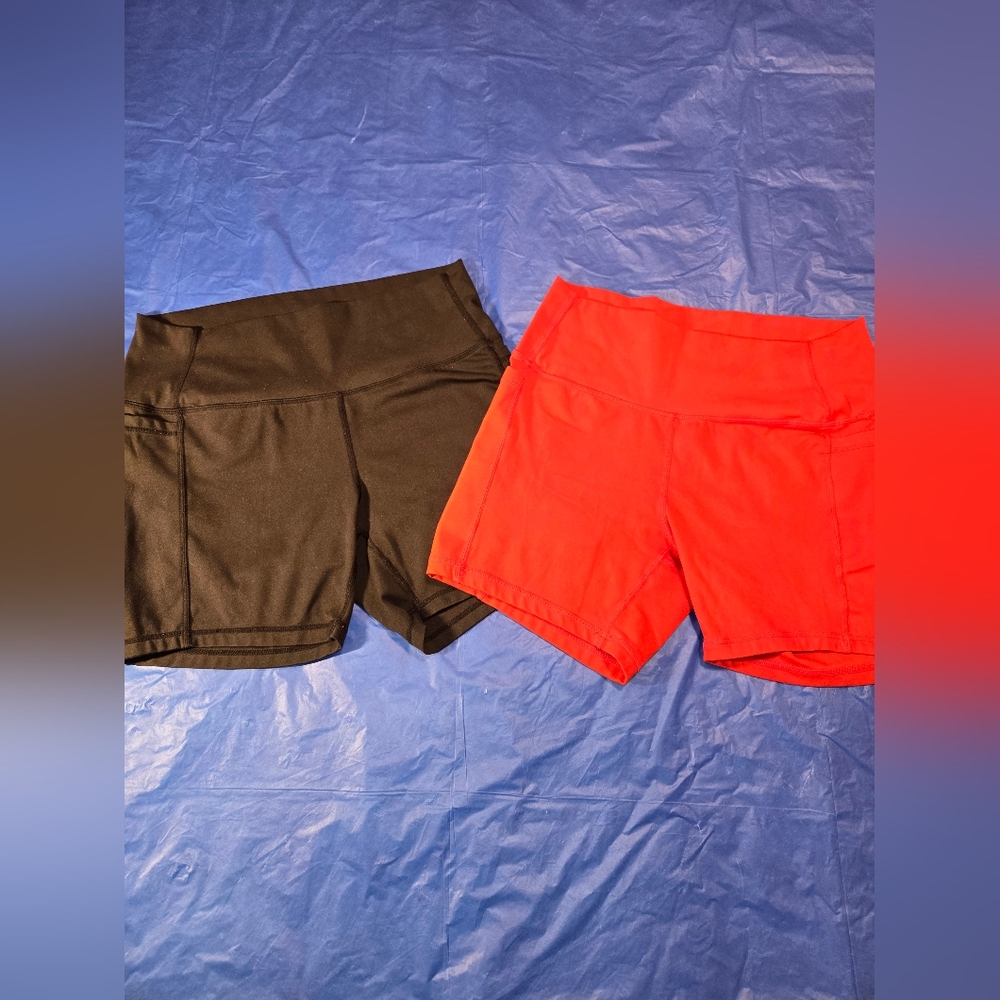 Ethos gym shorts. Red And Black. Women's Size XXL
